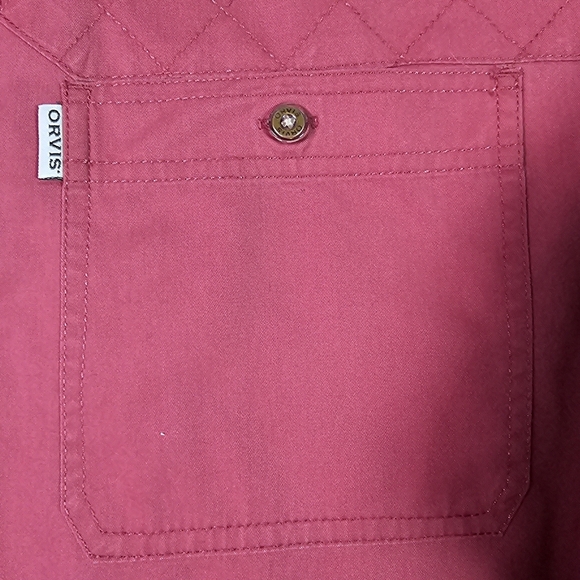 Orvis Mens Button Up Shirt Sz XL Red Longsleeve Casual - Picture 4 of 12